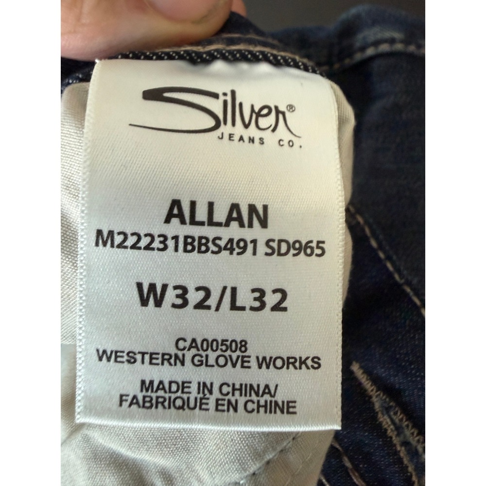 Silver Jeans Co Allan Classic Fit Straight Leg Dark Wash Jeans 32x32 New NWT - Picture 7 of 15